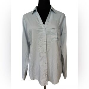 Columbia PFG Vented Fishing Shirt Light Blue Hiking Outdoor Button Up M